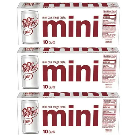 Dr Pepper Diet Soda, 7.5 oz, 30 cans