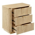 thumbnail image 6 of Noble House 3-Drawer Dresser, 27.6" Modern Curved Wave Chest for Bedroom or Living Room, Oak, 6 of 10