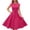 Hot Pink-Dress, variant on Dresses for Women Short Sleeve Crew Neck Solid Color Tie Waist Elegant Midi Party Dress Blue L
