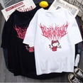 thumbnail image 4 of Camiseta estampada de Hello Kitty para niñas, camisa de cuello redondo de manga corta, versátil, suelta, informal, de verano, 4 of 4