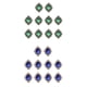 thumbnail image 1 of 20 botones redondos con brillantes y parte trasera plana para manualidades y regalos verde azul real, 1 of 9