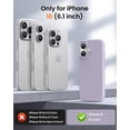 thumbnail image 2 of KOMI Designed for iPhone 16 Case,Shockproof Liquid Silicone Protective Phone Case with Soft Anti-Scratch Microfiber Lining Ultra Slim Drop Protection Phone Cover 6.1 inch Morandi Purple, 2 of 5