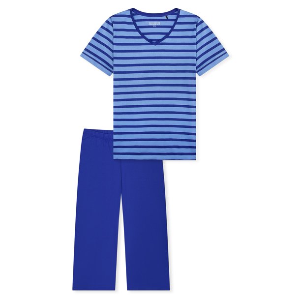 SCHIESSER conjunto pijama mujer - ropa de dormir, manga corta 3/4, pijama, estampado, algodón Azul XXL (XX-Large)