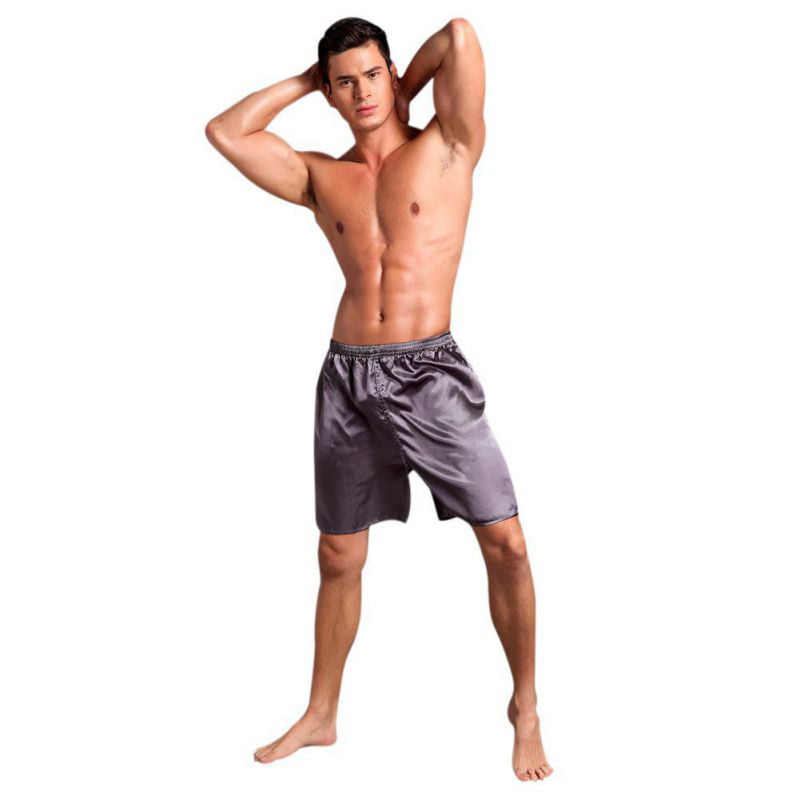 Mens Satin Boxer Shorts Silk Pajama Bottom Lounge Sleep Shorts for Men 