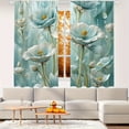 thumbnail image 2 of WNOOHIY Elegant Floral Blue & White Water Drop Light-filtering Window Curtains for Bedroom and Living Room, Set of 2 Panels, 2 of 8