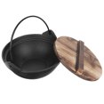 thumbnail image 2 of Japanese Style Iron Serving Pot Sukiyaki Cooking Pot Camping Hanging Cooking Pot, 2 of 9