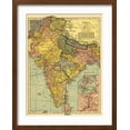 thumbnail image 2 of Art.com India - Panoramic Map Art Print by Lantern Press, Brown Frame Wall Art, 17" x 21", 2 of 5