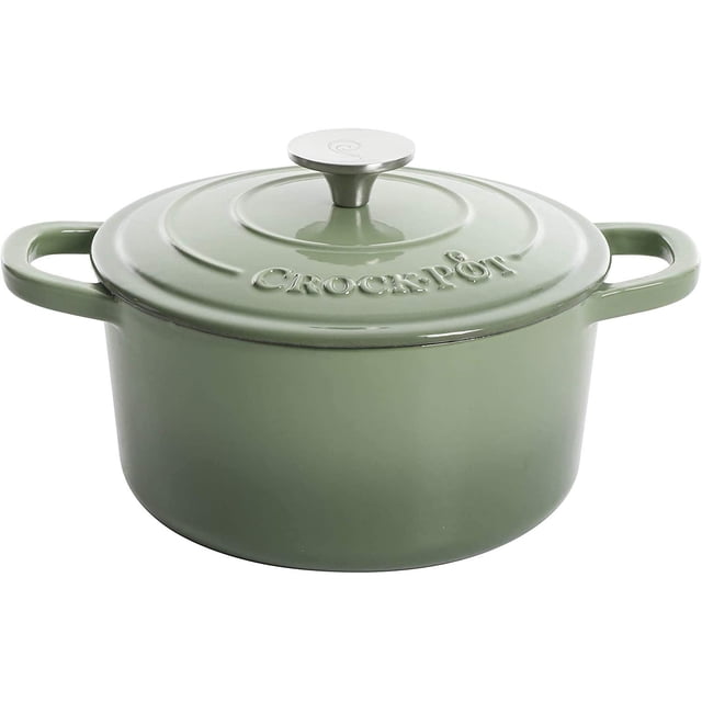 Olla holandesa redonda de hierro fundido esmaltado Crock-Pot Artisan, 3 cuartos, verde pistacho