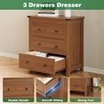 thumbnail image 5 of FANRAL 3 Drawer Farmhouse Nightstand,Wooden End Table with Anti-Tip Safety Design,Storage Bedside Table for Bedroom Living Room,Walnut Night Stand, 5 of 7