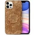 thumbnail image 1 of Case Yard Wooden Case Outside Soft TPU Silicone, Slim Fit Shockproof Wood Protective Phone Cover for Girls Boys Men and Women, Supports Wireless Charging Rose Flower Design case for iPhone-11-Pro, 1 of 7