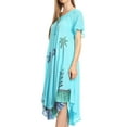 thumbnail image 3 of Sakkas Kai Palm Tree Caftan Tank Dress / Cover Up - Light Blue - One Size Regular, 3 of 5