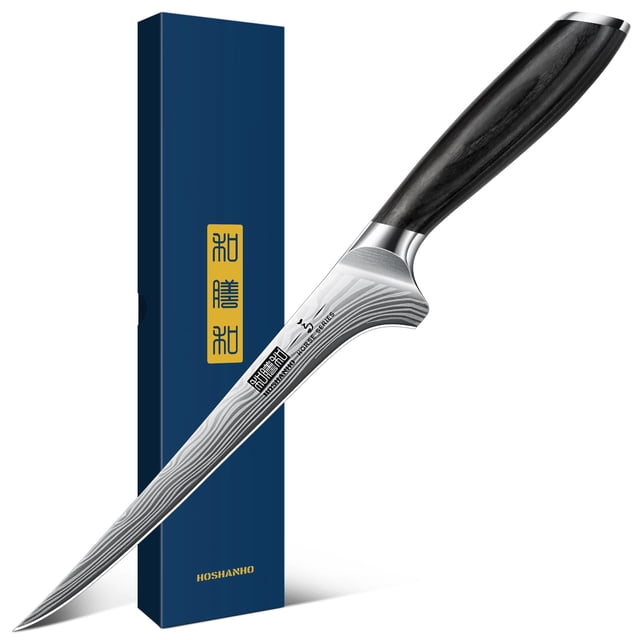 Cuchillo para filetes HOSHANHO, cuchillo afilado para deshuesar de 18 cm