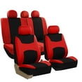 thumbnail image 1 of 9 Pack Red And Black Auto Accessories Set, Split Bench Full Set Seat Covers, 1 of 2