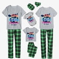 thumbnail image 3 of Pijamas familiares navideños a juego, conjuntos de pijamas grises, Papá Noel, ciervo, Fly, en julio, 3 of 3