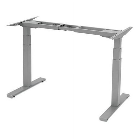 UPC: 0043859749157 | Fellowes Mfg Co. 9682001 72 in. x 30 in. x 24.75 in. – 50.25 in. Cambio Height Adjustable Desk Base – Silver