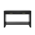 thumbnail image 3 of MODERNLUXE 47" Narrow Long Console Table, Wood Entryway Table with 2 Storage Drawers & Open Shelf, Sofa Table Behind The Couch for Living Room, Entrance, Hallway,Black, 3 of 8