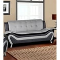 thumbnail image 6 of Home Square 2-Piece Set with Faux Leather Sofa and Loveseat in Black & Gray, 6 of 12