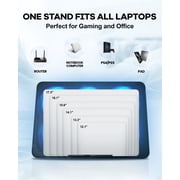 Atzeste Laptop Cooling Pad for Laptops, Laptop Cooler with 6 Quiet Cooling Fans for 12''-17.3'' Laptops, Height Wind Speed Adjustable Laptop Cooling Stand, 2 USB Ports and Phone Stand, Black