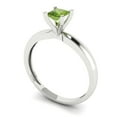 thumbnail image 2 of 0.5 ctw Solitaire Anniversary Ring for Women | Princess Cut Natural Peridot | Hyperallergenic Solid 18K White Gold, 2 of 5