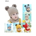 thumbnail image 5 of Spencer Baby Winter Warm Pom Pom Beanie Hat Scarf Set, Infant Toddler Ski Knit Cap Crochet for Girls Boys "Red", 5 of 5