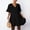 Black, variant on Babysbule 2022 Dresses for Women Clearance Women's Fashion Casual Short Sleeve Ruffle Solid Color V-Neck Loose Dress