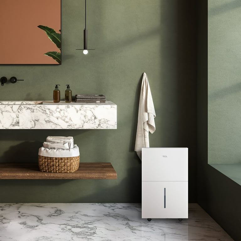 TCL 50 pt 4,500 sq ft Smart Dehumidifier with Pump White