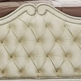 thumbnail image 3 of Lino Wood King Bed, Opulent Tufted Velvet Upholstery, French Carved, Ivory, 3 of 5