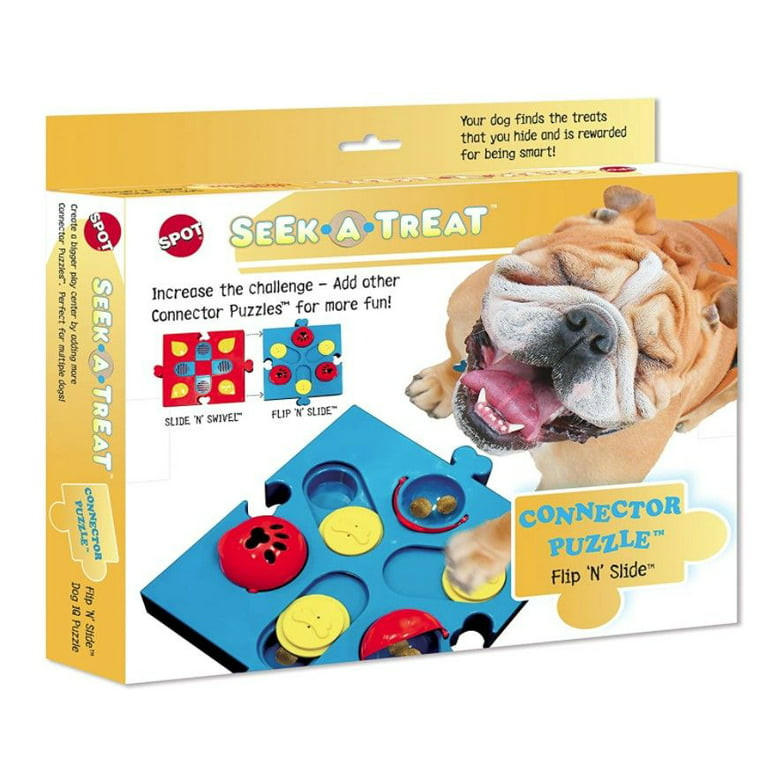 Spot Seek-A-Treat Flip 'N Slide Connector Puzzle Interactive Dog Treat and  Toy Puzzle 1 count Pack of 2 