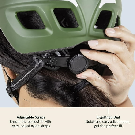 Adult Bike Helmet with LED Safety Light Adjustable Dial & Removable Visor - Adjustable Bicycle Cycling Helmet for Men & Women