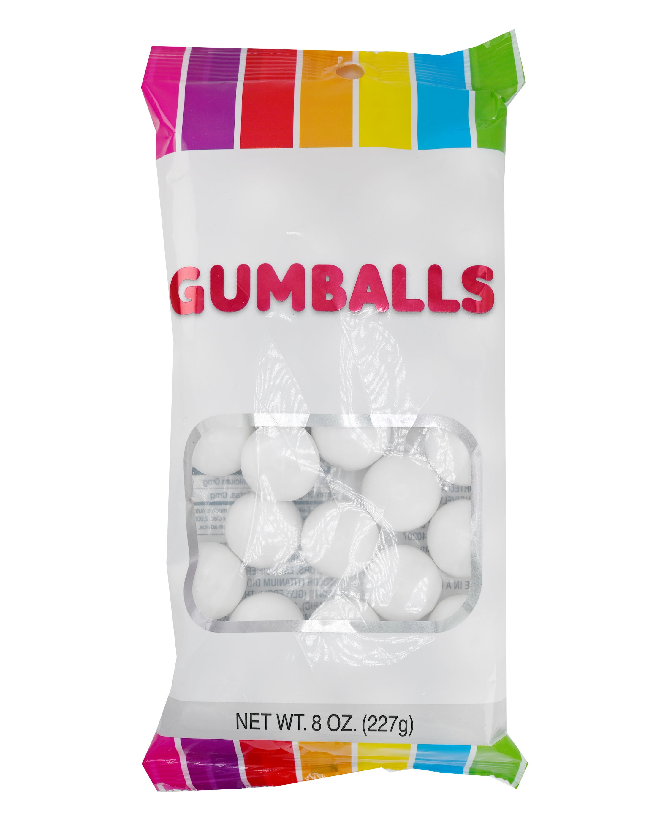 (3 pack) Hilco White Tutti Frutti Gumballs, 8 oz Regular Size Chewing Gum