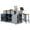 Grey Blue, variant on 53 Inch Mobile Kitchen Island, with 2 Bar Stools, 440 LBS Heavy Duty Folding Table Top, Built-in Power Outlet, 360 Degree Swivel Storage Cabinet, Adjustable Shelves & Lockable Casters, Black