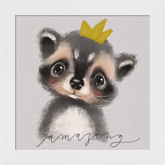 Great Art Now Amazing Raccoon by Valerie Wieners, Framed Wall Art, 14W x 14H