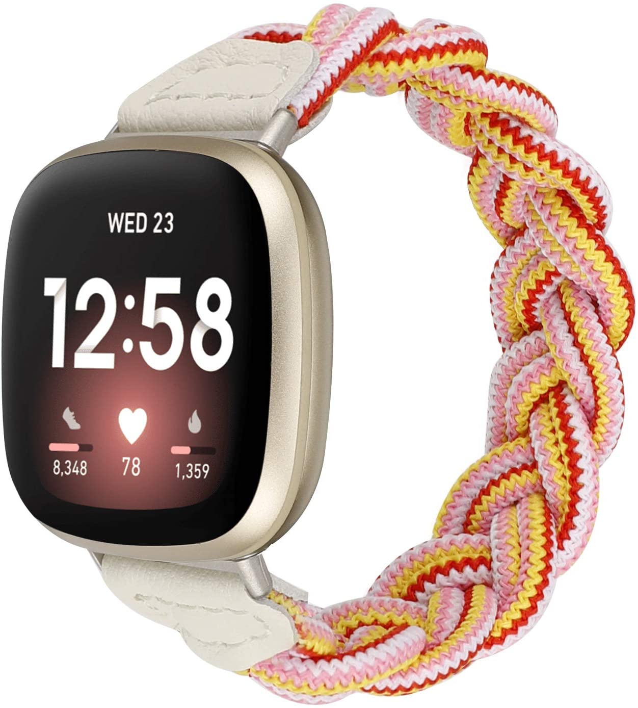 Wearlizer Cinturino Elastico E Traspirante Di Ricambio Per Fitbit Versa 4 / Versa 3 / Sense 2 / Sense, Donna, Taglie S (11.9-16 Cm) E L (16-20 Cm), Confezione Da 2 Colori