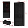 thumbnail image 5 of KULAGAGA Pantry Cabinet Kitchen Storage Cabinet with 2 Drawers & Glass Doors, Adjustable Shelves, Pantry and Kitchen Storage Black 15.7" D x 31.5”W x 78.7”H, 5 of 7