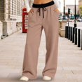thumbnail image 6 of Mnyotv Straight Wide Leg Pants Girls Fashion High Waist Baggy Sweatpants Drawstring Trousers with Pocekts Size 6-7 Years, 6 of 6