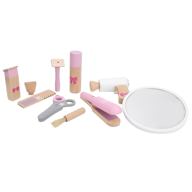 Ensemble de Jeu de Simulation, Exercice des Mouvements de Main Raffinés Design de Simulation 3D Matériaux en Bois Sûrs Jouet de Beauté pour Cheveux, Outil de Coiffure pour Enfants Maison Voyage pour Filles