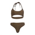 thumbnail image 1 of goowrom Ensemble de Maillots de Bain Fendus pour Femmes à Taille Basse, 1 of 3