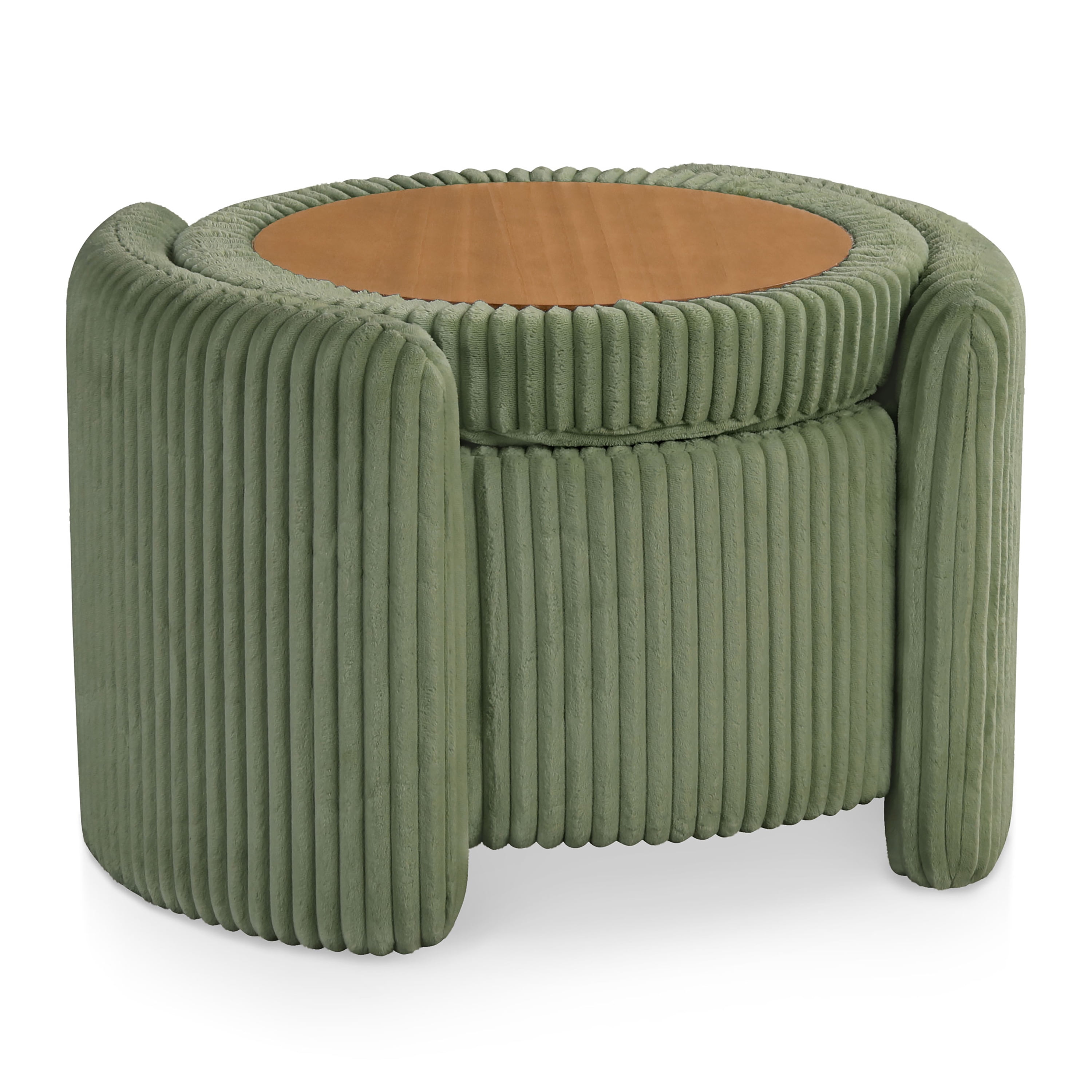 Furniture of America Cheri Modern Chenille with Wood Flip Top Storage Ottoman, Green