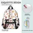 thumbnail image 5 of Football Leaf White Pattern Cute School Backpack Bag for School with Padded Back and Adjustable Shoulder Straps 15.25"x11.5"x5.25", 5 of 5