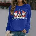 thumbnail image 2 of Women Sweatshirt Merry Christmas Round Collar Long Sleeve Print Easy Top Pullover, 2 of 4