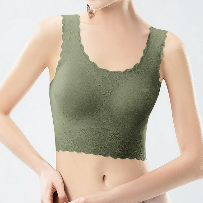 Supportive Seamless Wire-Free Bralette Olive