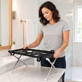 thumbnail image 4 of 20.5*15.7'' Dog Grooming Hammock Stand, Foldable Pet Bath Holder Shower Chair, Iron Pet Bath Stool for Small & Medium Dogs Cats With Washable Mesh, Joint Support During Bathing Salon Use(Gray), 4 of 5