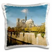 3dRose Notre Dame Cathedral, Paris, France - EU09 DBN0542 - David Barnes - Pillow Case, 16 by 16-inch