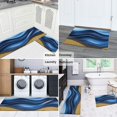 thumbnail image 5 of Blue and Gold Marble Pattern Anti Fatigue Kitchen Rugs Set Of 2, Non Slip Washable Decorative Floor Mats for Kitchen Sink Laundry, 17"x30" and 17"x47", 5 of 6