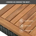 thumbnail image 5 of GO 5-Piece Outdoor Acacia Wood Bar Height Table And Four Stools With Cushions, Garden PE Rattan Wicker Dining Table, Foldable Tabletop, High-Dining Bistro Set, All-Weather Patio Furniture, Brown, 5 of 9