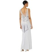 Adrianna Papell Knit Crepe Dress Bridal Silver