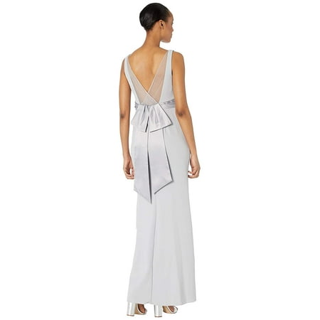Adrianna Papell Knit Crepe Dress Bridal Silver