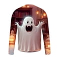 thumbnail image 4 of BiZtdJrK Long Sleeve Halloween Shirts for Mens Cute 3D Ghost Graphic T shirts Fashion Funny Cool Costume Tee Tops Brown XXXL, 4 of 5