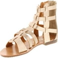thumbnail image 2 of De Blossom Xara-4 Vegan Leather Casual High Strappy Gladiator Flat Sandal, 2 of 4