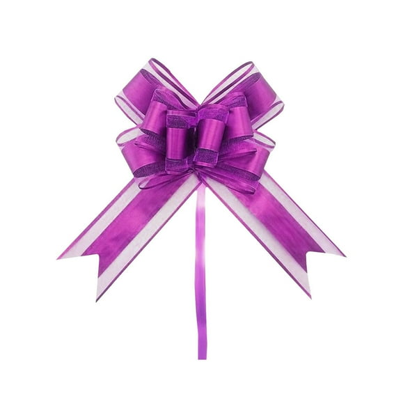 Packaging Case, Ongmies Bows for Wrapping Bows with Ribbon Color Pull Bows for Baskets Present, Purple